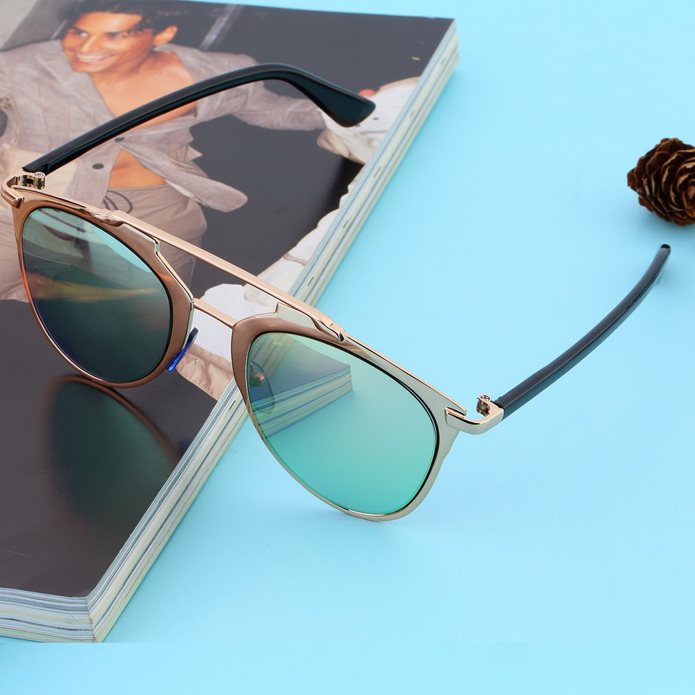 NEW Classic Large Sunglasses Women Metal Frame CAT EYE ...
